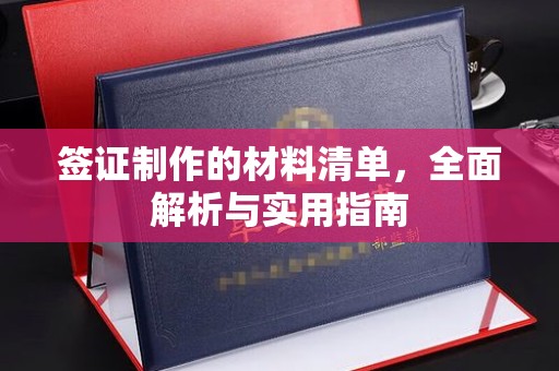 工业园区签证制作的材料清单，全面解析与实用指南